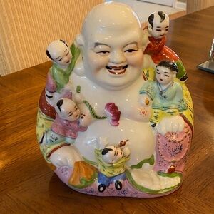 Colorful Ceramic Laughing Buddha Figurine